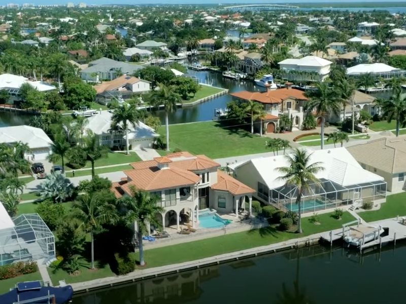 Marco Island Florida skyline aerial view